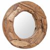 vidaXL Prydnadsspegel teak 60 cm rund