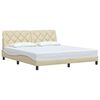 vidaXL Bed Frame without Mattress Cream 180x200 cm Fabric