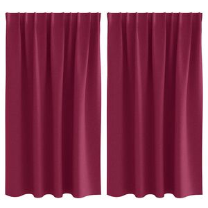 vidaXL M&ouml;rkl&auml;ggningsgardiner med Ringar 2 pcs Vinr&ouml;d 140 x 140 cm
