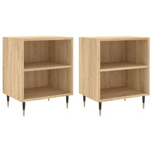 vidaXL S&auml;ngbord 2 st sonoma-ek 40x30x50 cm konstruerat tr&auml;