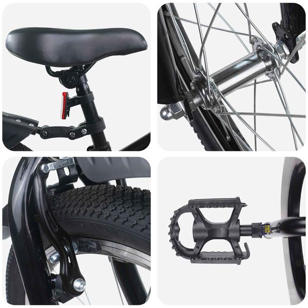 vidaXL Barncykel 18 Tum f&ouml;r 5-7 &aring;r gamla Svart