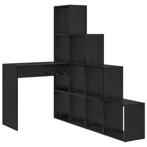 vidaXL H&ouml;rnskrivbord Svart Ek 101,5 x 149,5 x 149,5 cm Konstruerat tr&auml;