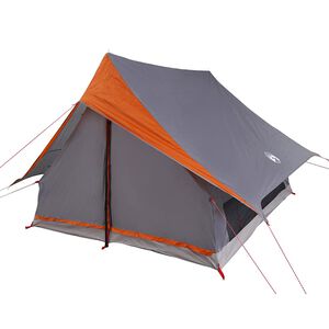 vidaXL Familjet&auml;lt med tak Gr&aring; och orange 256 x 256 x 185 cm