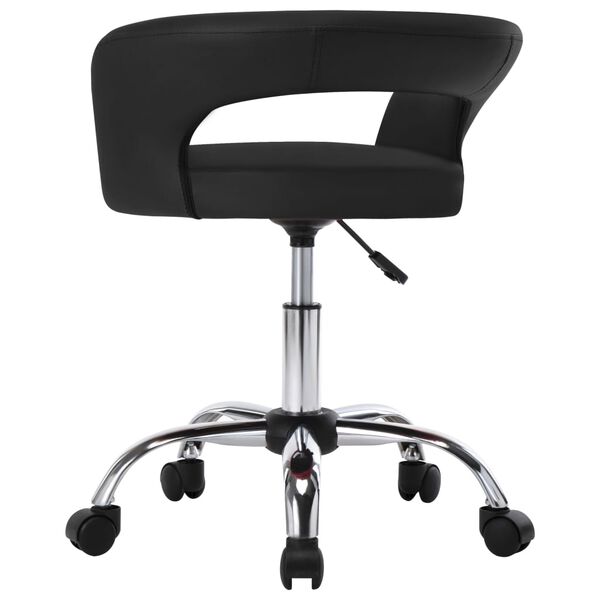 vidaXL Matstolar 2 st svart konstl&auml;der