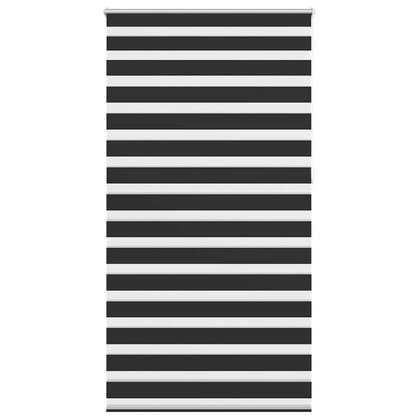 vidaXL Rullgardin randig svart 120 x 230 cm transparent
