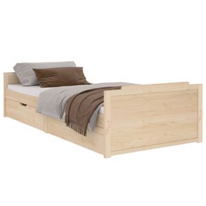 vidaXL S&auml;ngram med l&aring;dor massiv furu 90x200 cm