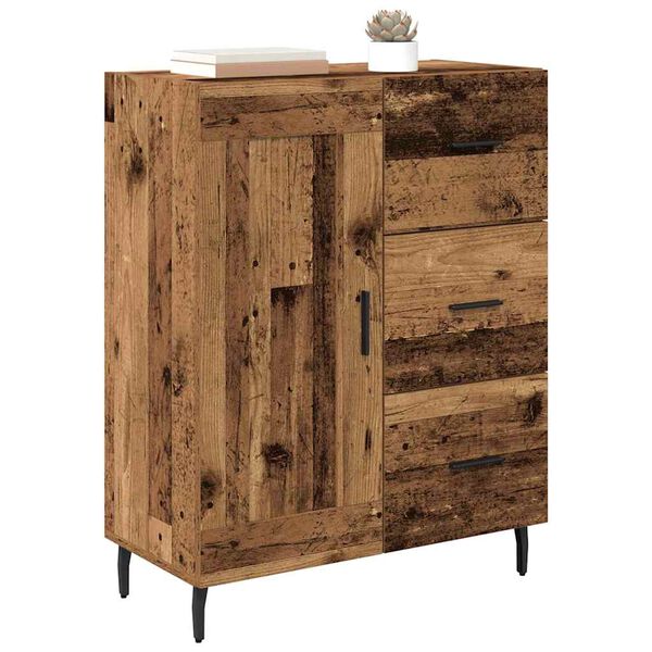 vidaXL Sideboard med l&aring;da Gammalt tr&auml; 69,5 x 34 x 90 cm