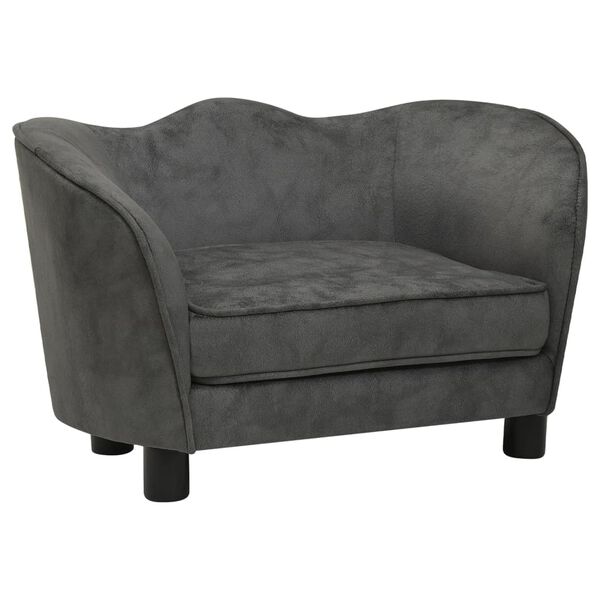 vidaXL Hundsoffa m&ouml;rkgr&aring; 66x43x40 cm plysch