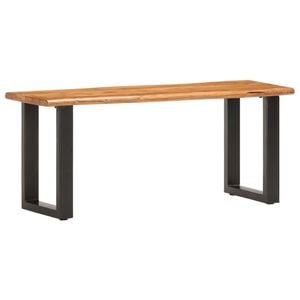 vidaXL B&auml;nk 110 cm massivt &aring;tervunnet tr&auml; och st&aring;l