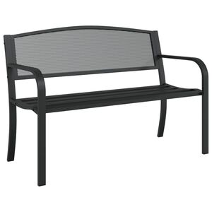 vidaXL Tr&auml;dg&aring;rdsb&auml;nk 119 cm svart st&aring;l