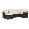 vidaXL Loungegrupp med dynor 6 delar svart konstrotting