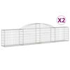 vidaXL Gabioner b&aring;gformade 2 st 300x30x60/80 cm galvaniserat j&auml;rn