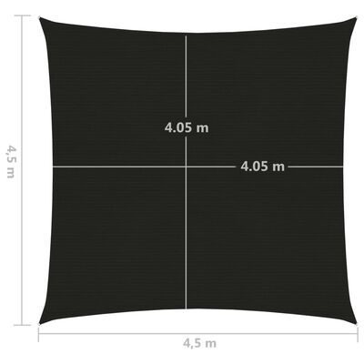 vidaXL Solsegel 160 g/m² svart 4,5x4,5 m HDPE