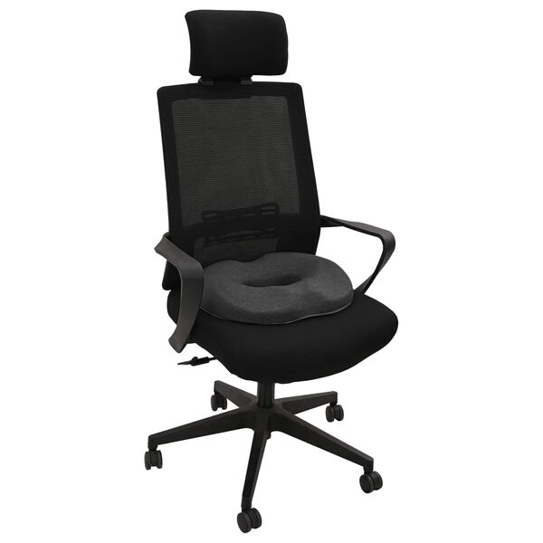 vidaXL Kudde med kudde M&ouml;rkgr&aring; 42 x 37 x 8 cm Bomull