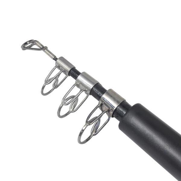 62 delars Fiskeset med teleskopsp&ouml;, rulle och fiskeh&aring;v 1,6 m