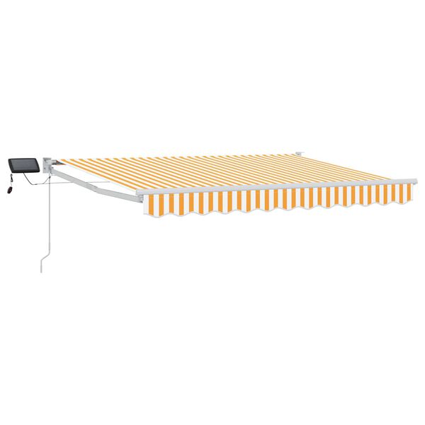 vidaXL Manuell utdragbar markis med LED-lampor Gul och Vit 3,5 x 2 m