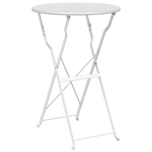 vidaXL Bistrobord Vit &Oslash; 50 x 71 cm Pulverlackerad st&aring;l