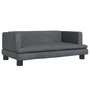 vidaXL Hundb&auml;dd m&ouml;rkgr&aring; 80x45x30 cm sammet