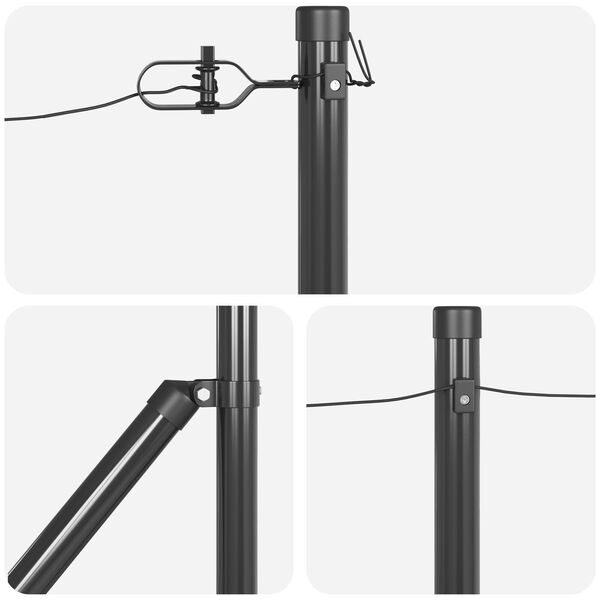 vidaXL Stängselstolpe Övrigt 26 pcs Grå 3,2 x 3,2 x 60 cm Stål