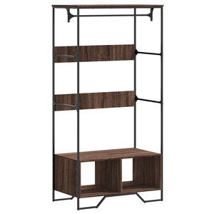 vidaXL Garderob brun ek 90x50x180 cm konstruerat tr&auml;