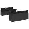 vidaXL Trädgårdsoffset med lagring med kudde 7 pcs Svart konstrotting