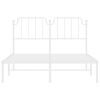 vidaXL Sängram med huvudgavel metall vit 140x190 cm