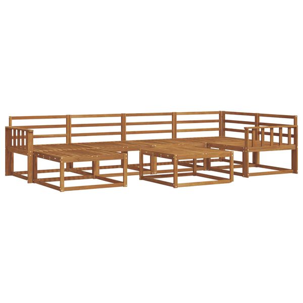 vidaXL Utomhussoffset 7 pcs Naturf&auml;rg Massivt Akaciatr&auml;