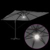 vidaXL Roma Parasol med LED -remsljus Antracit 286 x 285 x 270 cm
