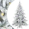 vidaXL Plast Hingad Julgran med 300 LED-lampor Vit 240 cm PVC och st&aring;l