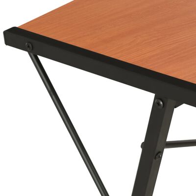 vidaXL Skrivbord med hylla svart och brun 116x50x93 cm