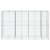 vidaXL Gabionkorg med skydd 350x100x200 cm galvaniserat j&auml;rn