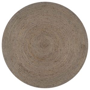 vidaXL Handgjord jutematta rund 90 cm gr&aring;