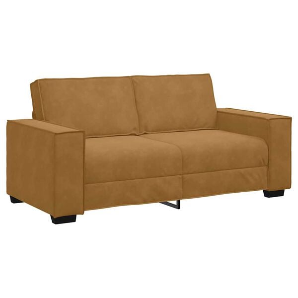 vidaXL Soffa 2-sits brun 180x78x84 cm sammet