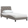 vidaXL Bed with Mattress Taupe 90x200 cm Fabric