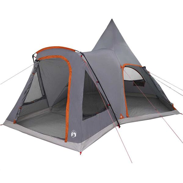 vidaXL Teepee T&auml;lt med tak Gr&aring; och orange 545 x 450 x 295 cm