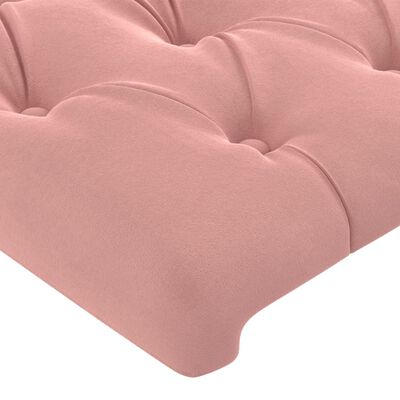 vidaXL Sänggavel med kanter rosa 203x16x118/128 cm sammet