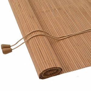 vidaXL Rullgardin med gardiner Brun 90 x 220 cm Bambu