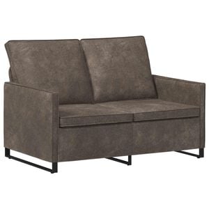 vidaXL Soffa f&ouml;r 2 personer M&ouml;rkgr&aring; 130 x 81 x 82 cm Faux mockatyg