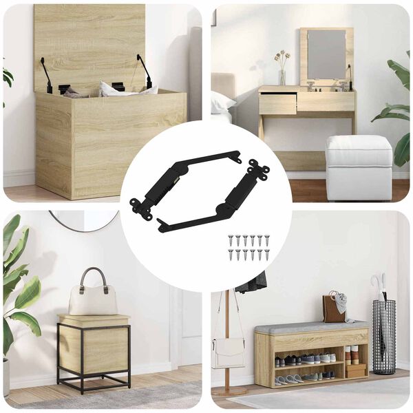 vidaXL Locket st&ouml;dg&aring;ngj&auml;rn 2 pcs Svart 192 x 32 x 50 mm St&aring;l