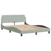 vidaXL Bed Frame without Mattress "Hanko" Light Grey 120x200 cm Velvet