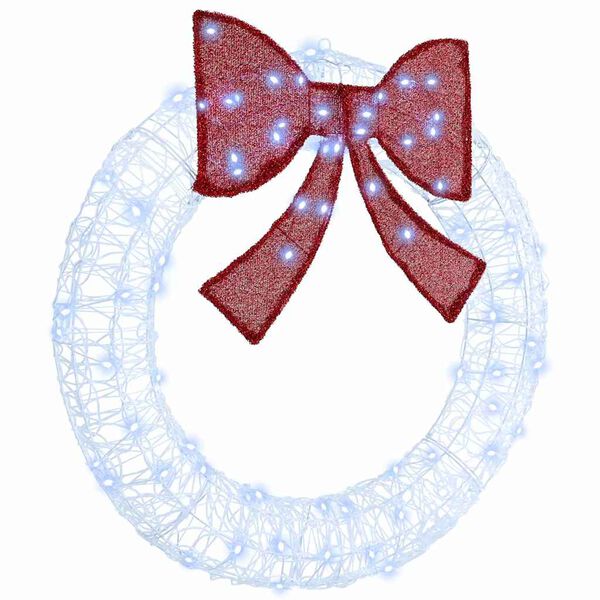 vidaXL Krans med 80 LED-lampor Kallvit 90 cm Akryl