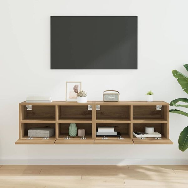 vidaXL TV-v&auml;ggsk&aring;p 2 pcs Artisan Ek 60 x 30 x 30 cm Konstruerat tr&auml;