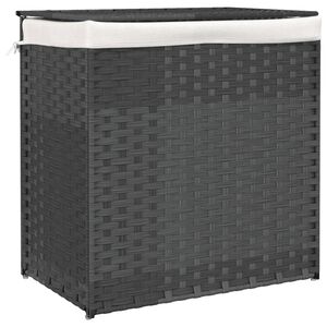vidaXL Tv&auml;ttkorg med 2 sektioner gr&aring; 53x35x57 cm konstrotting