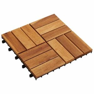vidaXL Terrassplattor 30 st Brun 30 x 30 cm Akacia H&aring;rdtr&auml;