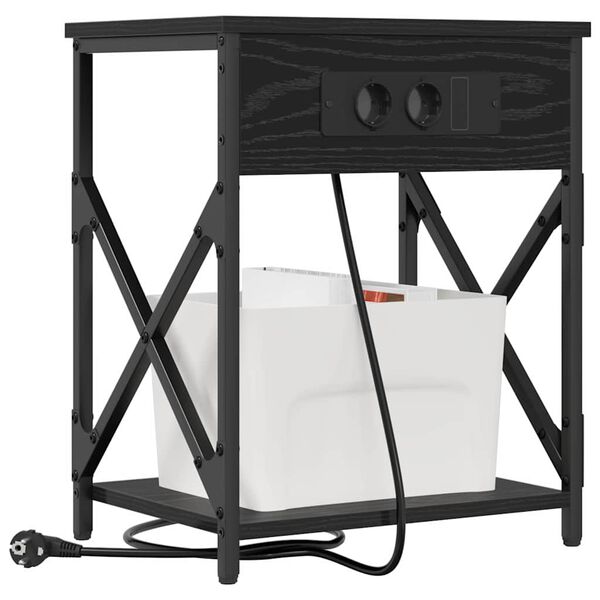 vidaXL Nattduksbord Svart Ek 41 x 31 x 51 cm Konstruerat tr&auml;