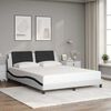 vidaXL Bed Frame without Mattress "Zadar" White and Black 160x200 cm Faux Leather