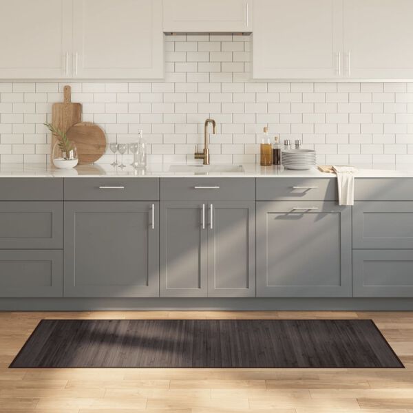 vidaXL Matta rektangul&auml;r m&ouml;rkbrun 70x200 cm bambu