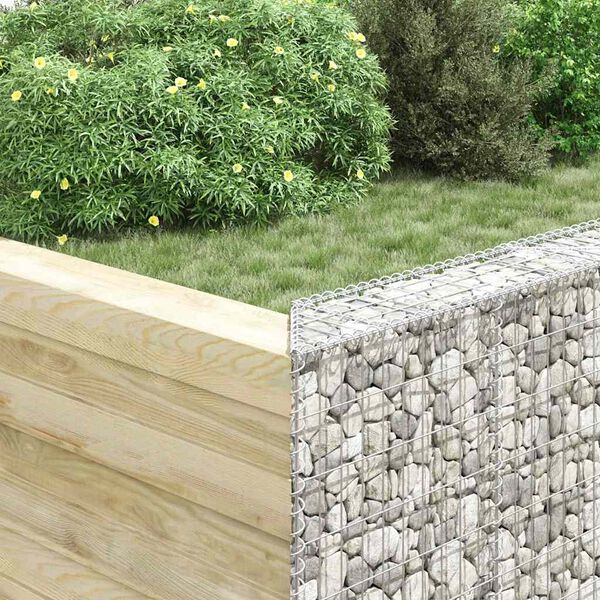 vidaXL Gabion trapets upphöjd galvaniserat stål 100x20x100 cm