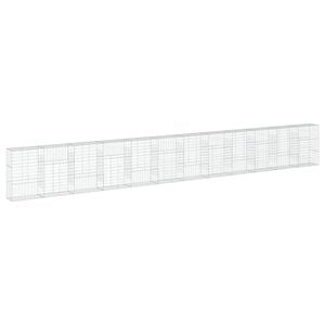 vidaXL Gabionkorg med skydd 1200x50x150 cm galvaniserat j&auml;rn