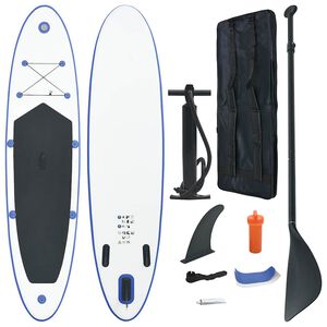 vidaXL SUP surfingbr&auml;da uppbl&aring;sbar bl&aring; och vit